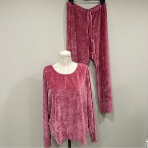 ANNE LEWIN Velour 90s Lounge Set Rose Pink New Size XL